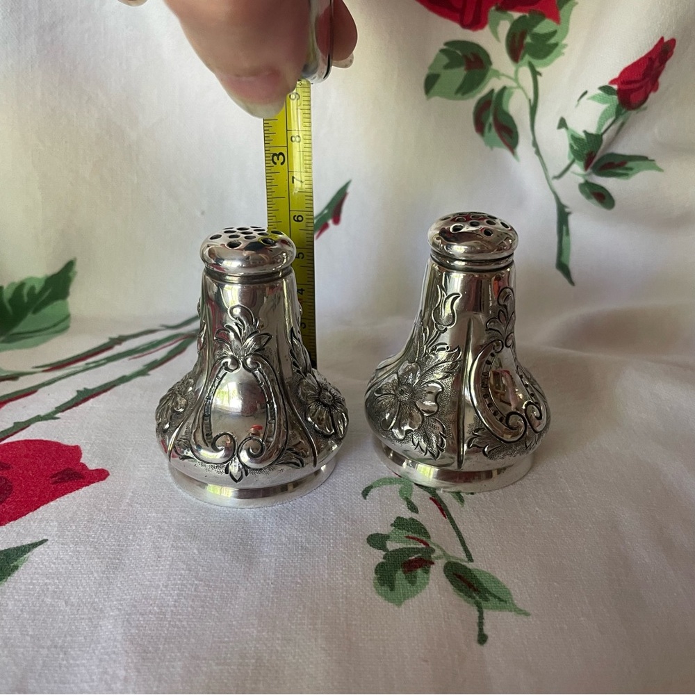 RARE Antique Middletown Plate Co. Salt & Pepper Shakers Quadrupled Plated - Picture 6 of 8
